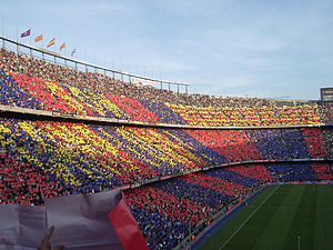 Fanii FC Barcelona își arată culorile la Spotify Camp Nou.  