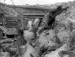 Una trincea nella battaglia della Somme, luglio 1916