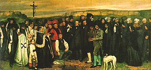 Gustave Courbet, Ein Begräbnis in Ornans, 1849-1850, Öl auf Leinwand, Musée d'Orsay, Paris.