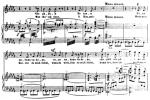 Egy oldal egy zongora- és vokális partitúrából (César Cui William Ratcliff című operájából). Play