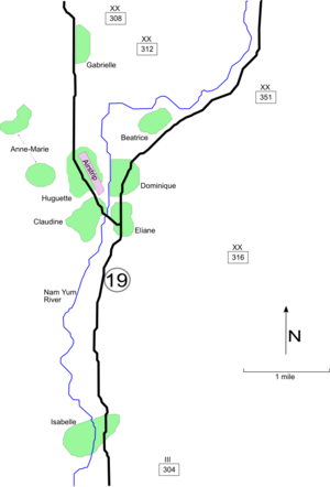 Schematic representation of the French positions