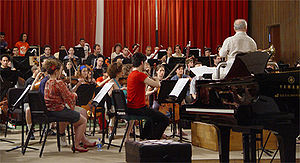 Daniel Barenboim na próbie w Sewilli, Hiszpania, 25 lipca 2005 r.