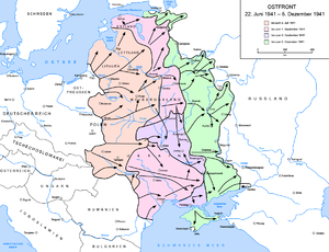 Frontveränderungen vom 22. Juni bis 5. Dezember 1941