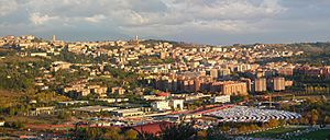 Skyline della città e della valle di Perugia