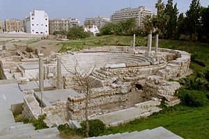 Un teatro romano en Alejandría, Egipto  