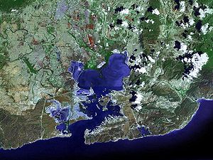 Satellietbeeld van Guantánamo Bay