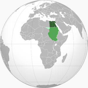 Karte des Königreiches Ägypten mit dem Sudan vor dem Zweiten Weltkrieg