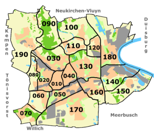 Stadtteile in Krefeld
