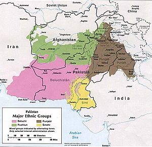 Hlavné etnické skupiny v Pakistane, 1973