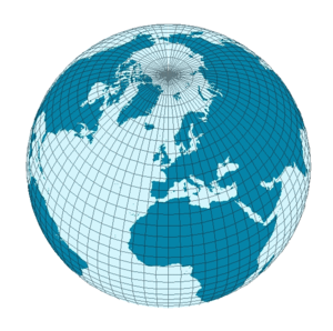 Land hemisphere (53% water, 47% land)