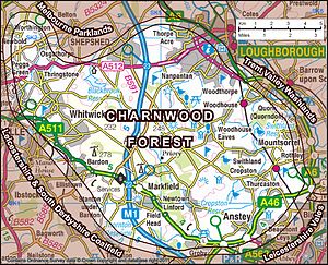 Charnwood Forest, como definido pela Natural England