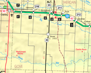 2005 KDOT Kaart van Gove County (kaartlegende)  
