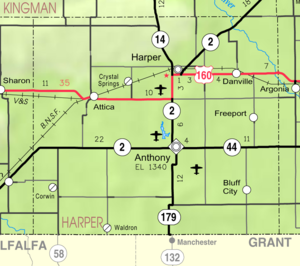 2005 KDOT Karte von Harper County (Kartenlegende)