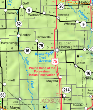 2005 KDOT-Karte von Jackson County (Kartenlegende)