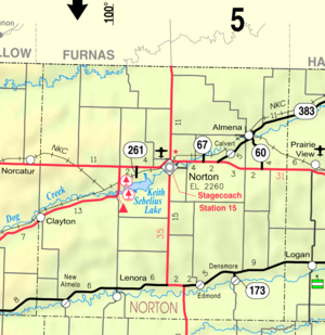 2005 KDOT Kaart van Norton County (kaartlegende)