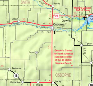 Mapa del KDOT de 2005 del condado de Osborne (leyenda del mapa)  