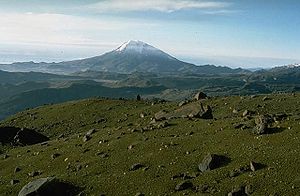 Vârful unui munte numit vulcanul Nevado del Tolima  