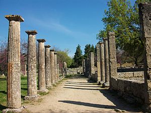 Un colonnato nella palaestra di Olimpia