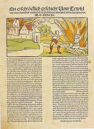1533 Bericht über die Hinrichtung einer Hexe, die 1531 mit der Verbrennung der Stadt Schiltach beauftragt worden war.
