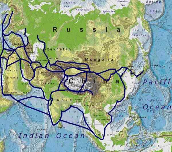 La route de la soie a relié de nombreuses civilisations à travers l'Asie.