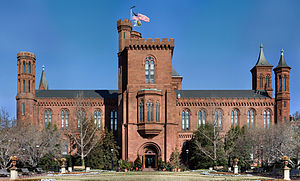 Das Smithsonian Institution Building oder "Schloss" an der National Mall dient als Hauptsitz der Institution.