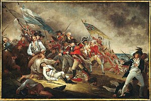 Der Tod von General Warren in der Schlacht von Bunker Hill. Gemälde von John Trumbull