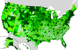 Per capita income by county (2016)