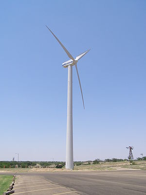 Ветровая турбина Vestas V47-660 кВт в Американском центре ветроэнергетики в Лаббоке, штат Техас