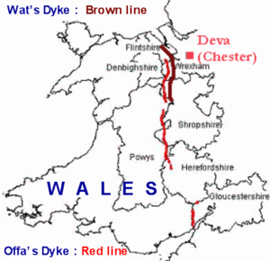 Wat's Dyke a Offa's Dyke: zbývající části