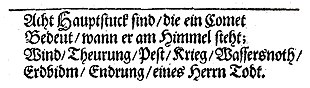 Verse from 1661 about the effects of a comet