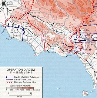 Alliierter Angriffsplan für 'Operation Diadem', Mai 1944