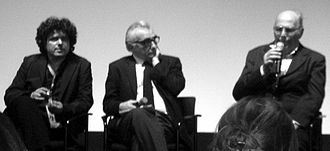 Von links: Salvo Cuccia, Martin Scorsese und Vittorio De Seta auf dem Filmfestival von Tribeca 2005.