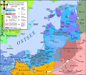 The Possessions, Headquarters and Acquisitions of the Teutonic Order in Prussia and the Livonian Union up to the Year 1410