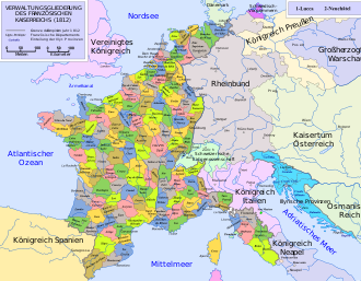 Departmental division of France in 1812