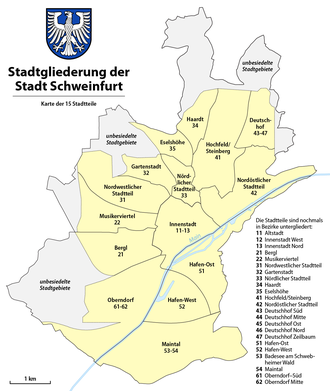 Stadtteile der Stadt Schweinfurt