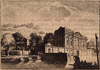 Ein imaginäres Bild der Comedy-Villa, gezeichnet von Samuel Wale im Jahr 1751