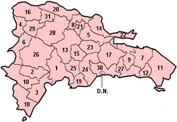 Mappa delle province della Repubblica Dominicana