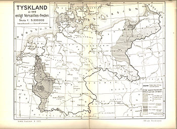 Harta Germaniei din 1919 conform Tratatului de la Versailles  