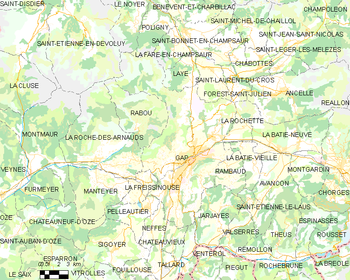 Map of the commune of Gap