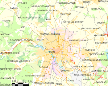 Map of the commune of Dijon