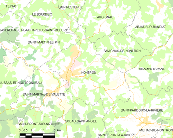 Map of the commune of Nontron