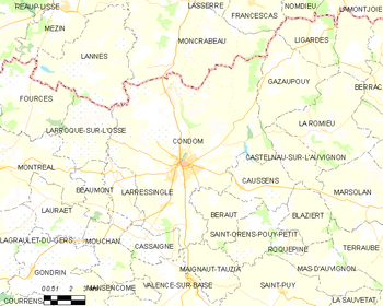 Map of the commune de Condom