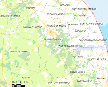 Map of the commune of Lesparre-Médoc