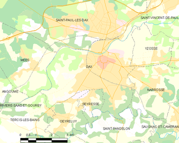 Map of the commune of Dax
