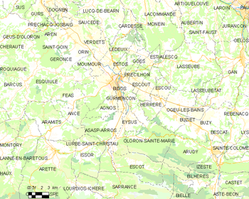 Map of the commune of Oloron-Sainte-Marie