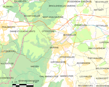 Map of the commune of Saverne
