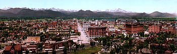 Panoramatický tisk Denveru, 1898
