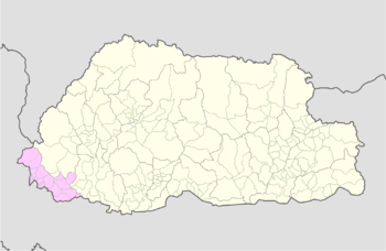 Posizione del distretto di Samtse in Bhutan
