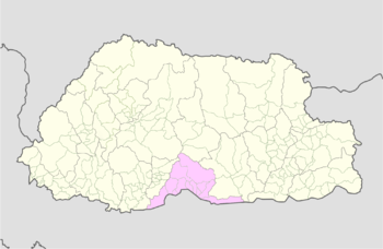 Posizione del distretto di Sarpang in Bhutan