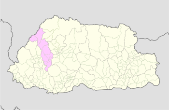 Ubicación del dzongkhag de Thimphu en Bután